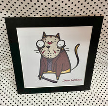 Load image into Gallery viewer, ‘Jason Furrhees’ Horror Cheese Cat Art Print Square
