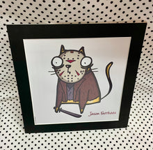 Load image into Gallery viewer, ‘Jason Furrhees’ Horror Cheese Cat Art Print Square