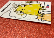 Load image into Gallery viewer, Cheese Cat Eco Acrylic Pendant Necklace on Silver Plated Chain
