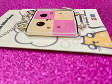 Load image into Gallery viewer, ‘Cattenberg’ Cake Cat Eco Acrylic Pendant necklace on silver plated chain