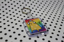 Load image into Gallery viewer, ‘Rainbow Cheese Cat’ Keyring