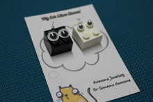 Load image into Gallery viewer, LEGO Brick ’Googly Eyes' Character Earrings - Soot Sprite and Dust Bunny