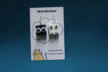 Load image into Gallery viewer, LEGO Brick ’Googly Eyes' Character Earrings - Soot Sprite and Dust Bunny