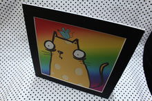 Load image into Gallery viewer, ‘Rainbow Cheese Cat’ Art Print Square