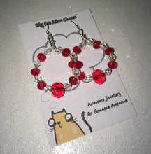 Load image into Gallery viewer, Red Crystal Glass and Clear Bicone Crystal Glass Drop Wreath Earrings
