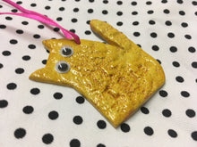 Load image into Gallery viewer, Love Cats Clay Hanging Ornament Yellow
