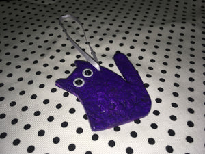 Love Cats Clay Hanging Ornament Purple