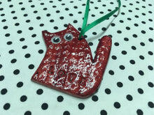 Load image into Gallery viewer, Love Cats Clay Hanging Ornament Red