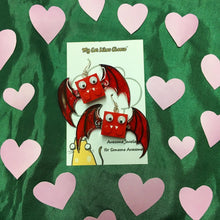 Load image into Gallery viewer, LEGO Brick ’Googly Eyes' Love Devil Earrings