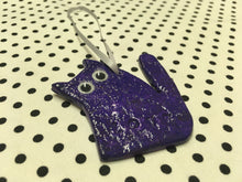 Load image into Gallery viewer, Love Cats Clay Hanging Ornament Purple