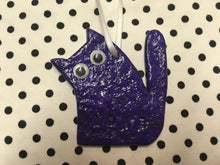 Load image into Gallery viewer, Love Cats Clay Hanging Ornament Purple