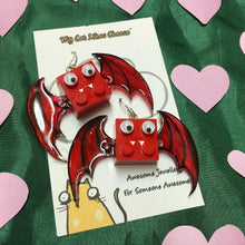 Load image into Gallery viewer, LEGO Brick ’Googly Eyes' Love Devil Earrings