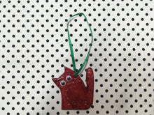Load image into Gallery viewer, Love Cats Clay Hanging Ornament Red