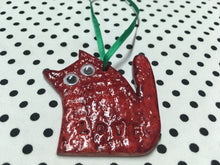 Load image into Gallery viewer, Love Cats Clay Hanging Ornament Red