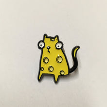 Load image into Gallery viewer, ‘Cheese Cat’ Enamel Pin Badge