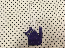Load image into Gallery viewer, Love Cats Clay Hanging Ornament Purple
