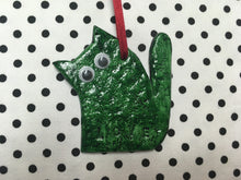 Load image into Gallery viewer, Love Cats Clay Hanging Ornament Green