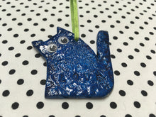 Load image into Gallery viewer, Love Cats Clay Hanging Ornament Blue