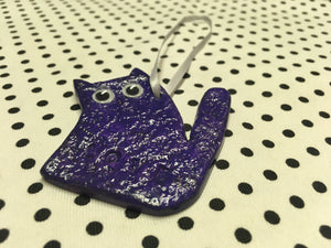 Love Cats Clay Hanging Ornament Purple