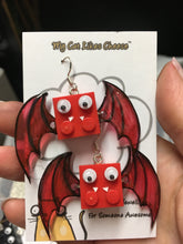 Load image into Gallery viewer, LEGO Brick ’Googly Eyes' Love Devil Earrings