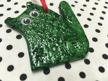 Load image into Gallery viewer, Love Cats Clay Hanging Ornament Green