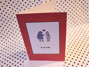 ‘Love Birds’ Red Valentine’s Love Greeting Card