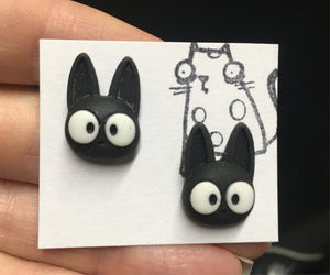 Anime Black Cat Earring Studs