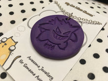 Load image into Gallery viewer, Handmade Gengar vintage stamp clay necklace
