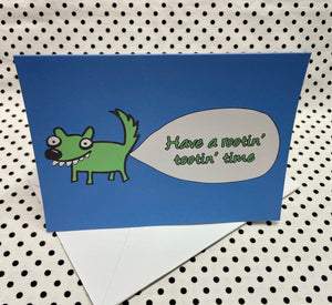 ‘Dog Bubble Bum’ Birthday Greeting Card