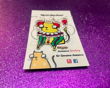 Load image into Gallery viewer, ‘Purrywise’ Eco Acrylic Horror Cheese Cat Pendant Necklace on Silver Plated Chain
