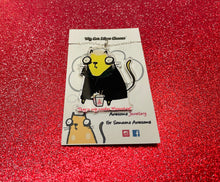 Load image into Gallery viewer, ‘Only noodles Meowchael’ Eco Acrylic Horror Cheese Cat Pendant Necklace on Silver Plated Chain
