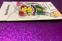 Load image into Gallery viewer, ‘Purrywise’ Eco Acrylic Horror Cheese Cat Pendant Necklace on Silver Plated Chain
