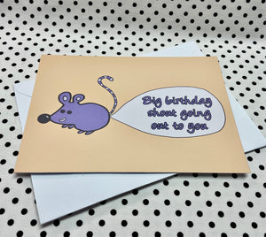 ‘Mouse Bubble Bum’ Birthday Greeting Card