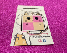 Load image into Gallery viewer, ‘Cattenberg’ Cake Cat Eco Acrylic Pendant necklace on silver plated chain
