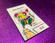 Load image into Gallery viewer, ‘Purrywise’ Eco Acrylic Horror Cheese Cat Pendant Necklace on Silver Plated Chain
