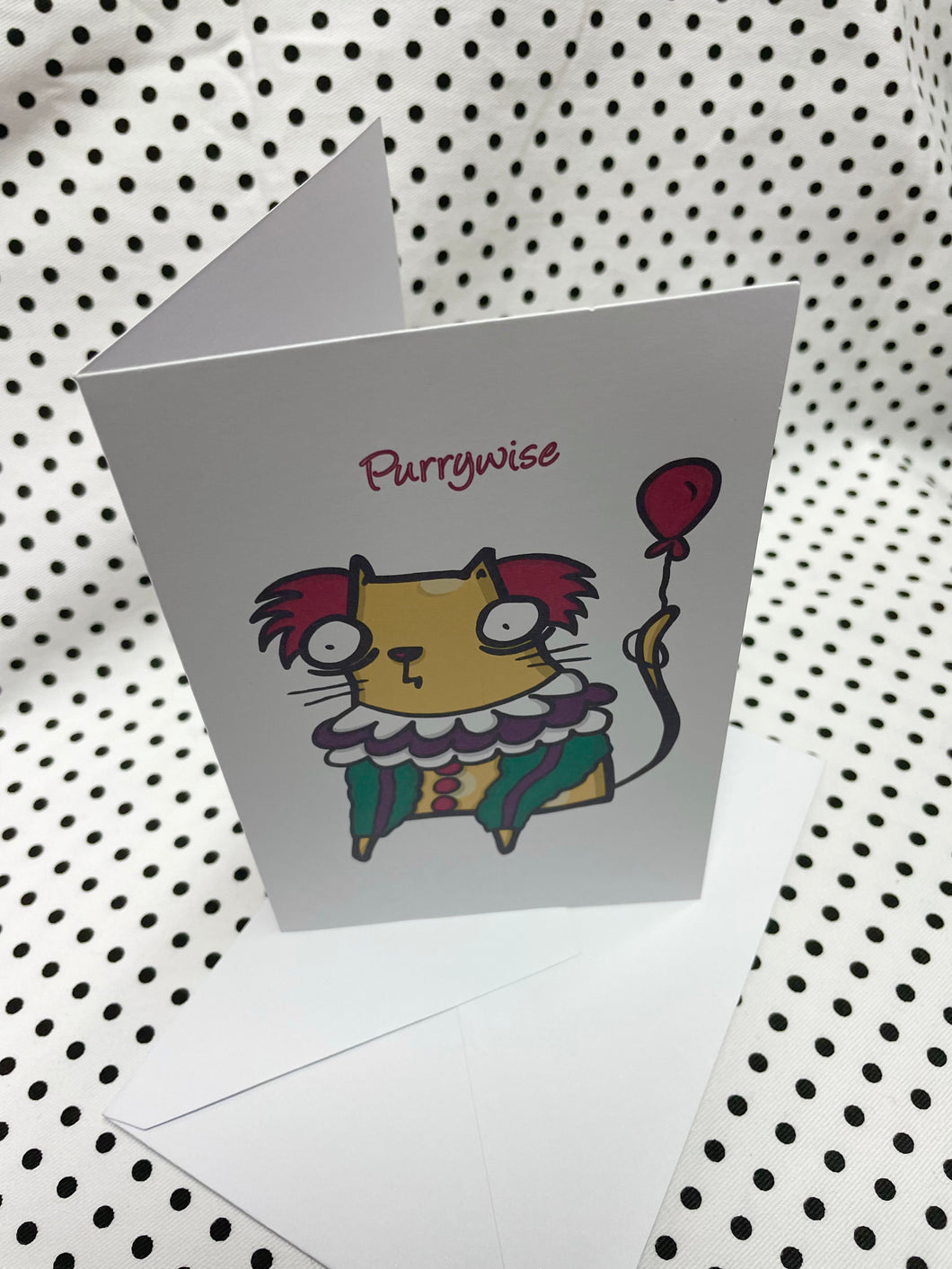 ‘Purrywise’ Horror Cheese Cat Greeting Card