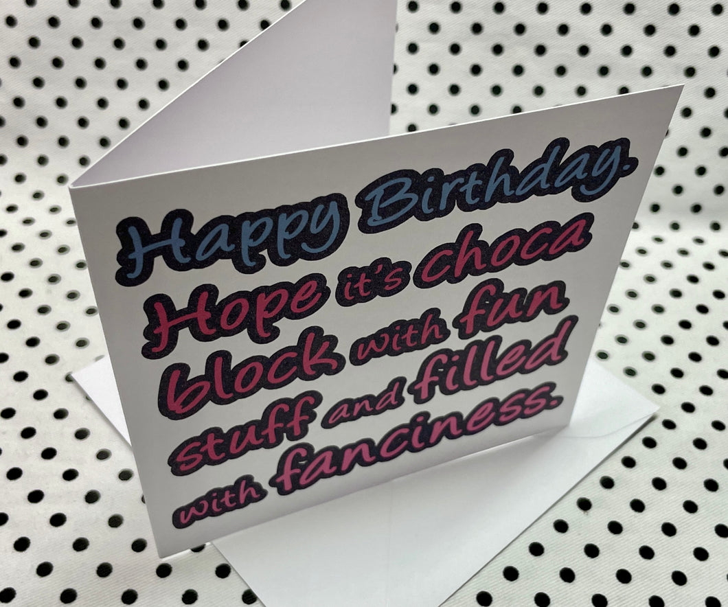 ‘Choca Block’ Birthday Greeting Card