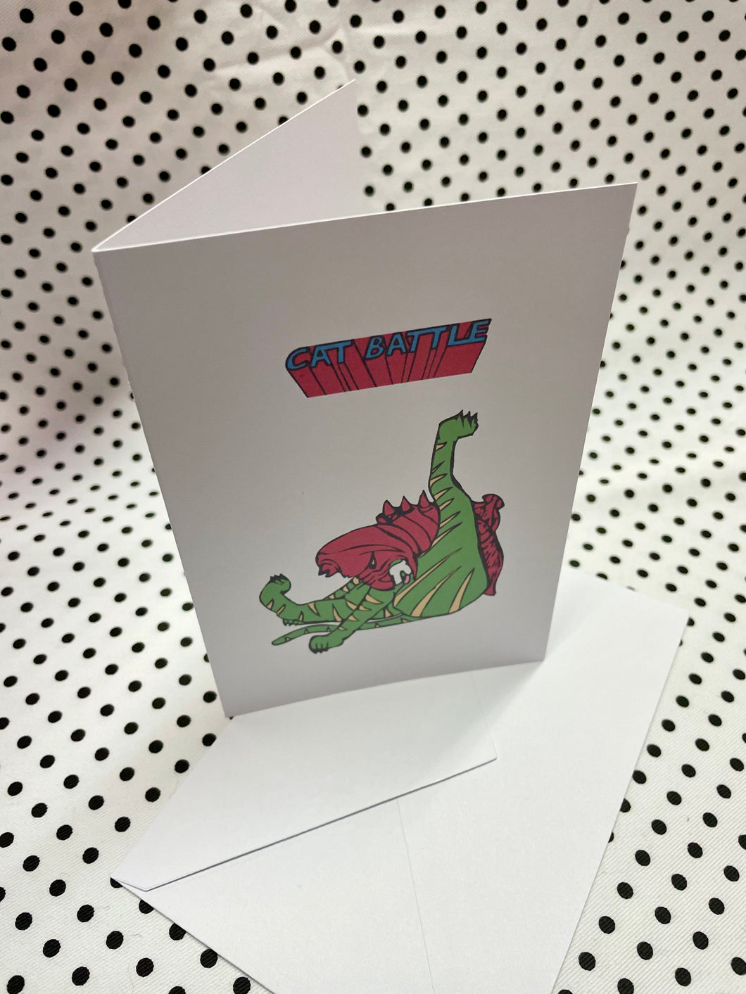 'Cat Battle' Parody Greeting Card