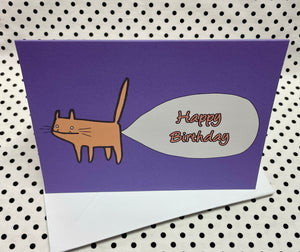 ‘Cat Bubble Bum’ Birthday Greeting Card