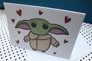 ‘The Little Sprout’ Baby Yoda Alien Greeting Card