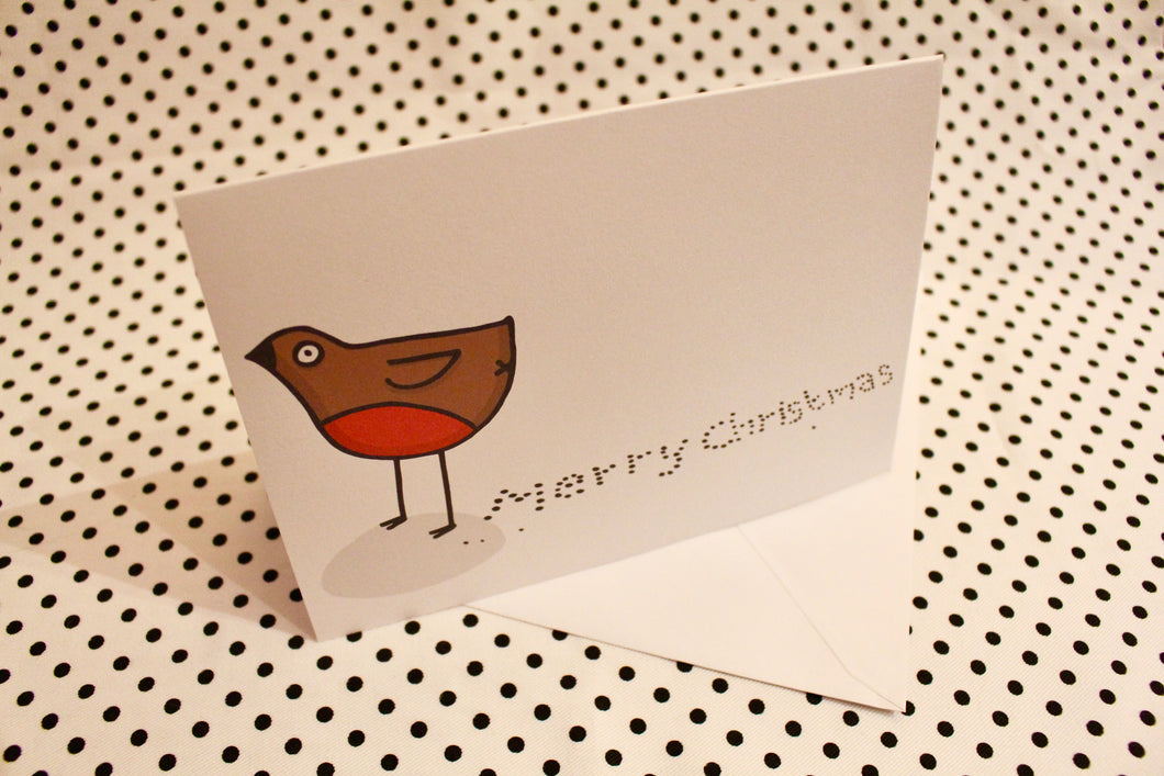Robin Drops Christmas Greeting Card