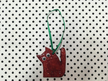 Load image into Gallery viewer, Love Cats Clay Hanging Ornament Red
