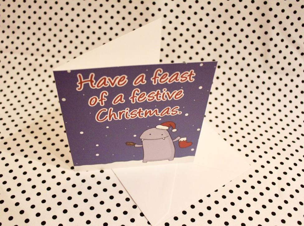 Festive Monster Christmas Greeting Card