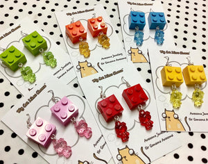 LEGO Brick Kitty Earrings