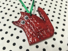 Load image into Gallery viewer, Love Cats Clay Hanging Ornament Red
