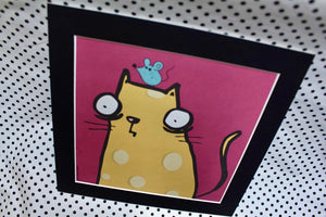 ‘Cheese Cat’ Art Print Square