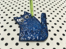 Load image into Gallery viewer, Love Cats Clay Hanging Ornament Blue
