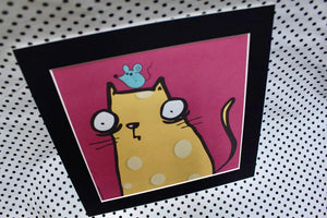 ‘Cheese Cat’ Art Print Square