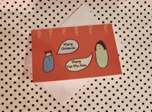 Load image into Gallery viewer, Sausage ‘Kiss Me Arse’ Christmas Greeting Card
