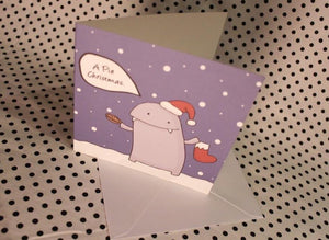 A Pie Monster Christmas Greeting Card